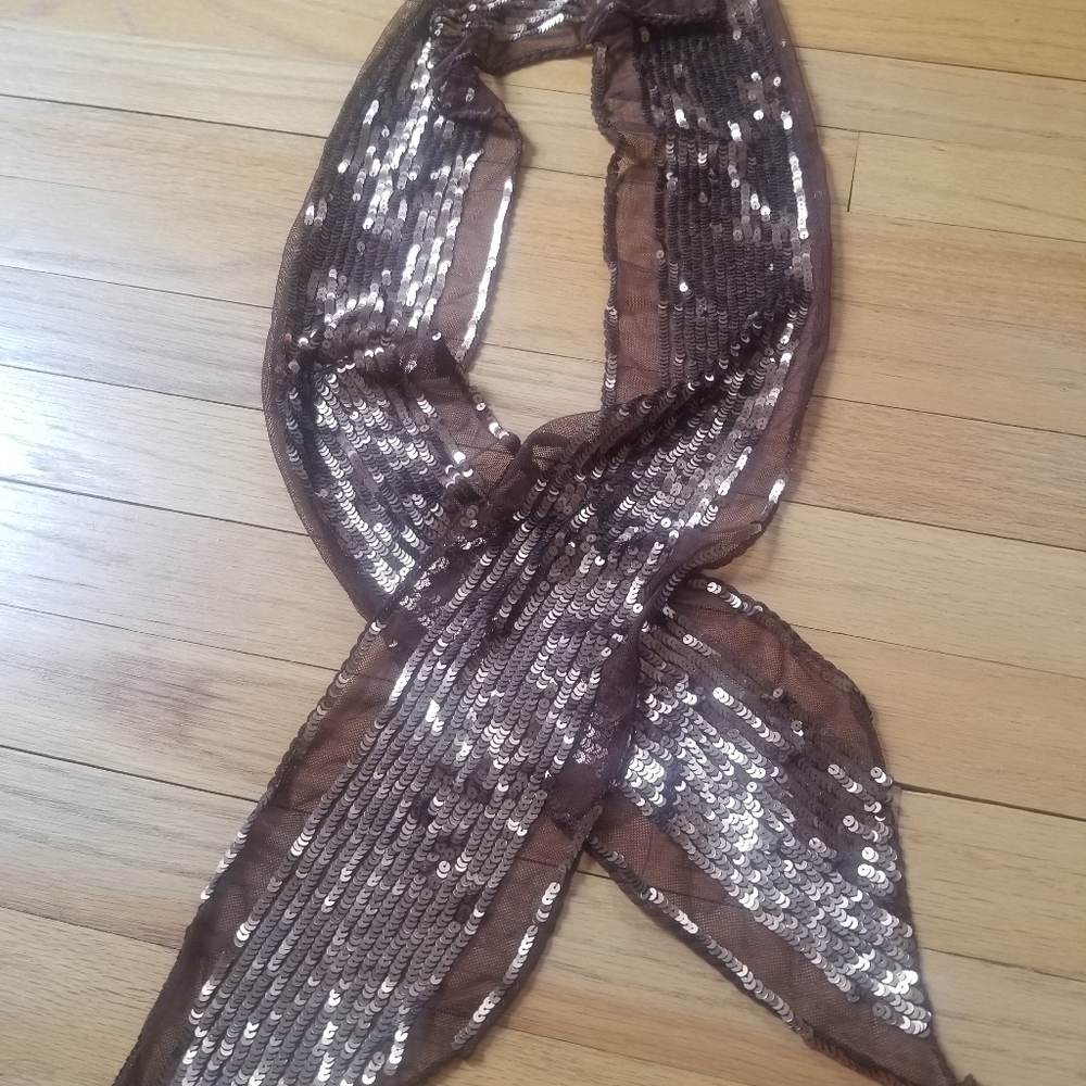 NWOT- Copper Bronze Sequin Scarf